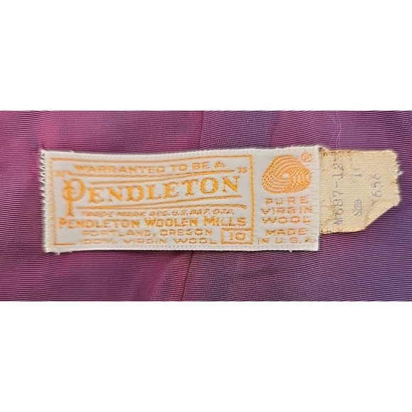 1960's Vtg PENDLETON Wool PLAID A-LINE Dark Academia Preppy Casual Chic SKIRT-10 - Picture 7 of 11